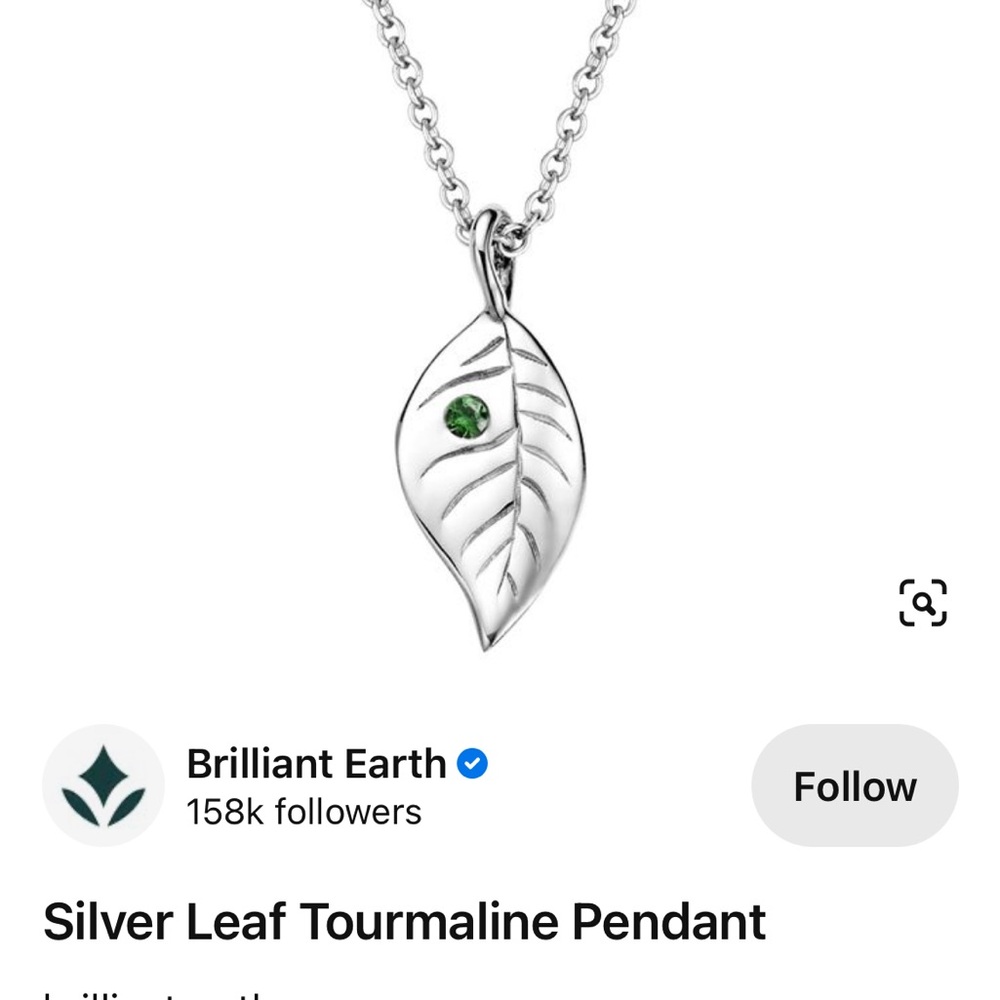 ISO Brilliant Earth Leaf Pendant Necklace
